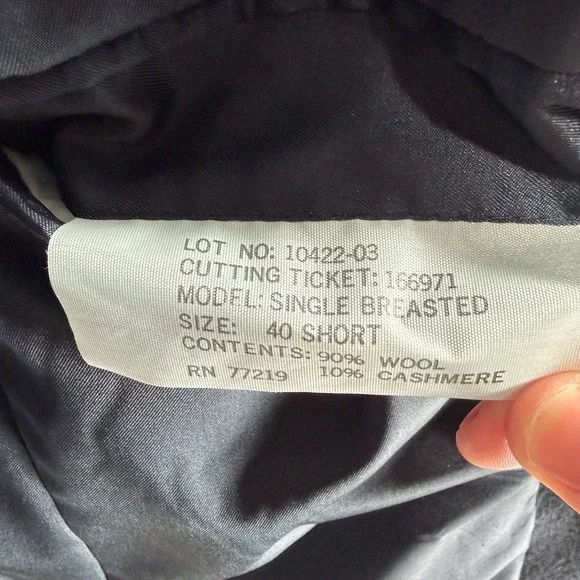 Joseph Feiss Lanificio Cashmere Wool Blazer Sport Coat Men 40S Navy Blue 2 Btn - Picture 11 of 14